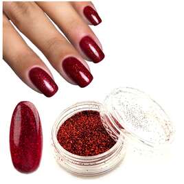 Pyłek do zdobienia paznokci brokat czerwony