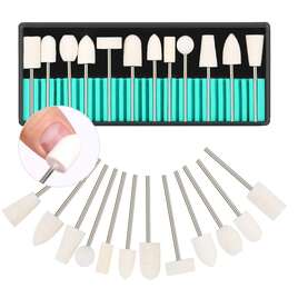 Frezy filcowe do polerowania paznokci zestaw 12 frezów