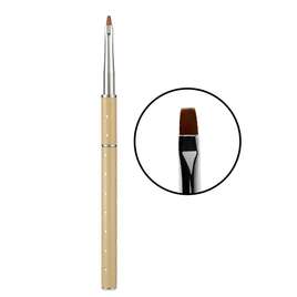 Pędzelek do paznokci, żelu z cyrkoniami No 2 złoty