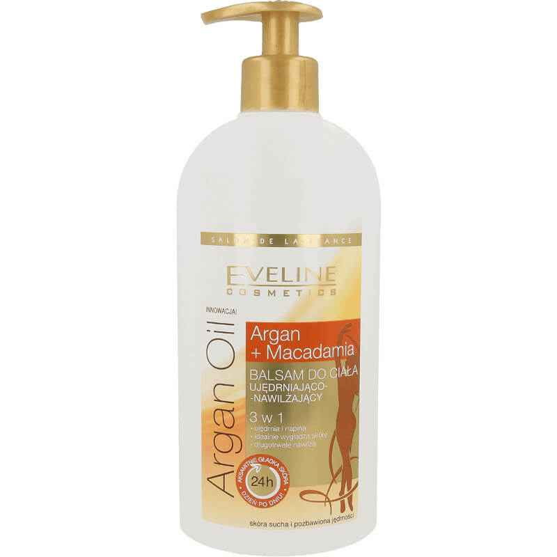 Eveline Argan Oil, Argan + macadamia, Balsam do ciała ujędrniająco